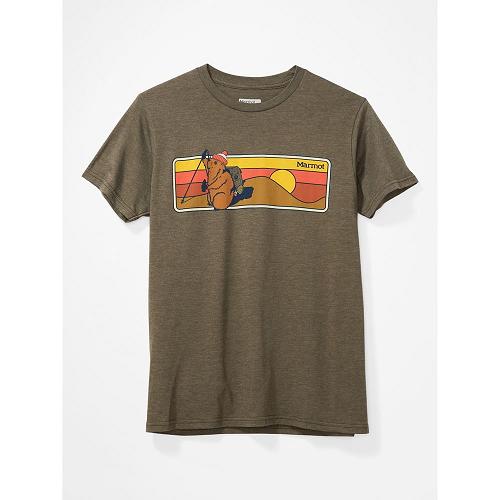 Marmot Hiking Marty T-Shirts For Mens Brown FNY410937